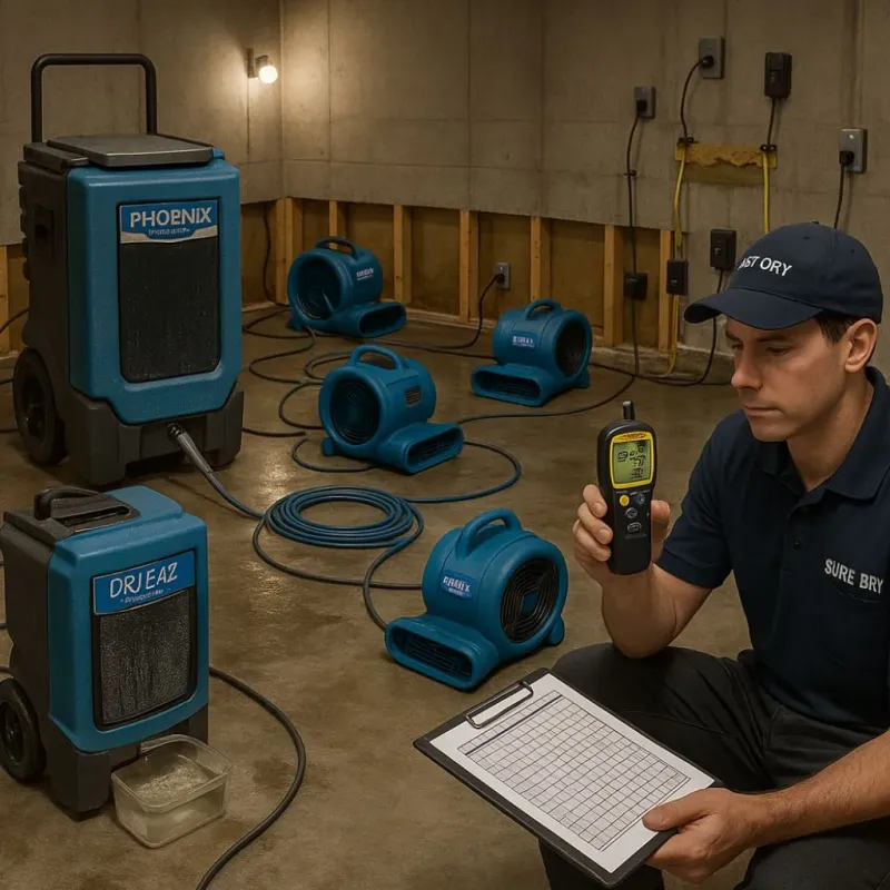 Structural Drying and Dehumidification process in Hebron, CT